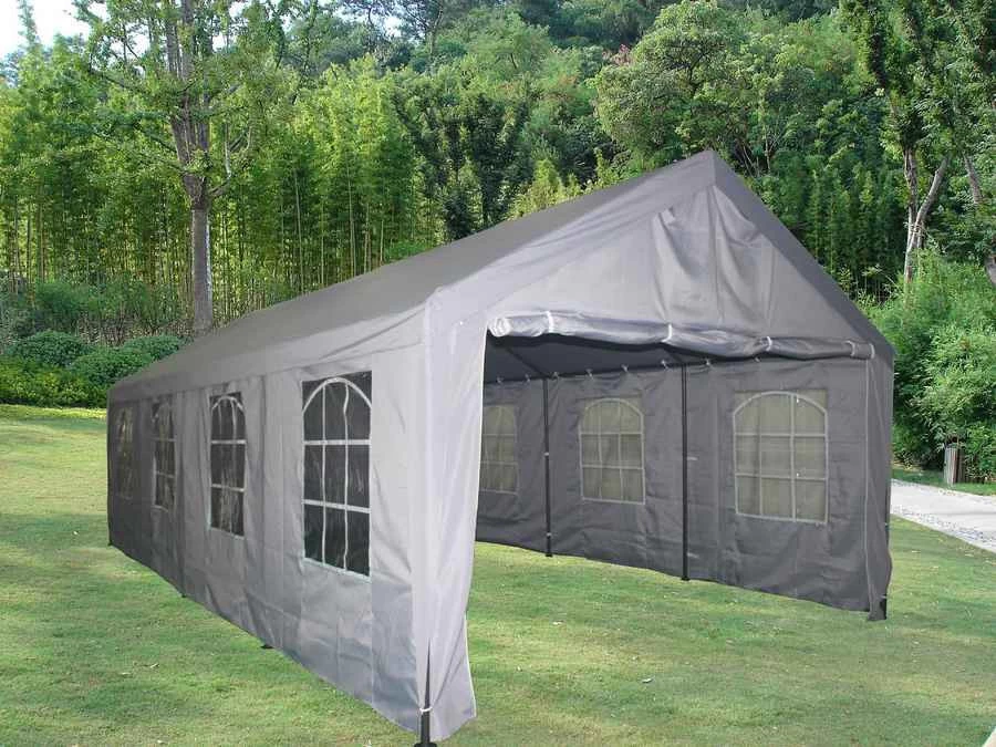 Carport Partytent 4x8m Complete Set Grijs 270g Doek