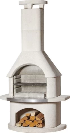 Buschbeck Elba Betonnen Barbecue Wit Met RVS Paneel