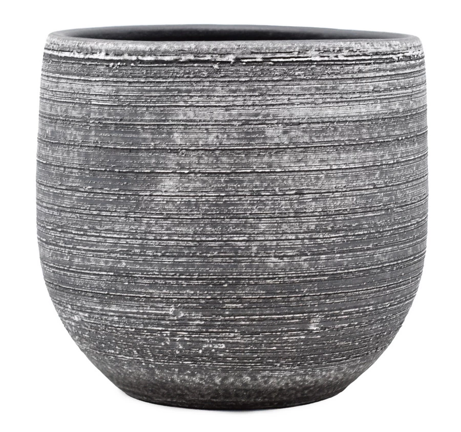 Bloempot Aardewerk Zwart D 13 X H 13.5 Cm