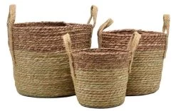 Mand Grass Naturel/Bruin Mimosa Dia 22 X H 20 Cm