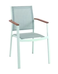 Gescova Bilbao Tuinstoel Wit Met Teak Armlegger