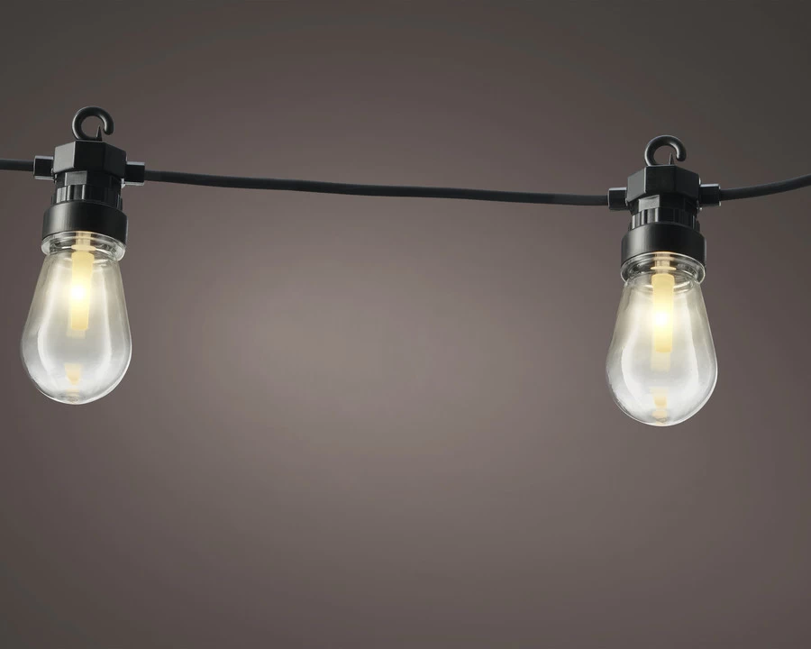 Lumineo Partylights Startset LED Bulb Clear 9.5 M 20 Lampen Warm Wit - Zwart