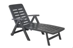 Progarden Smeraldo Ligbed Antraciet Opvouwbaar - Met Wieltjes - 72x189x96 Cm