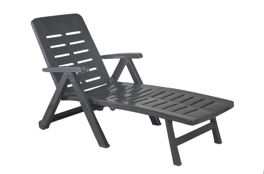 Progarden Smeraldo Ligbed Antraciet Opvouwbaar - Met Wieltjes - 72x189x96 Cm