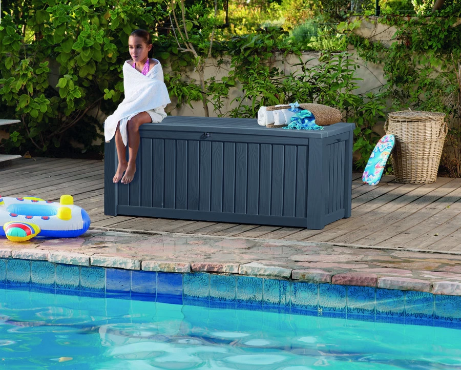 Keter Rockwood Kussenbox Antraciet 155x72x64cm - 570L - Afbeelding 3