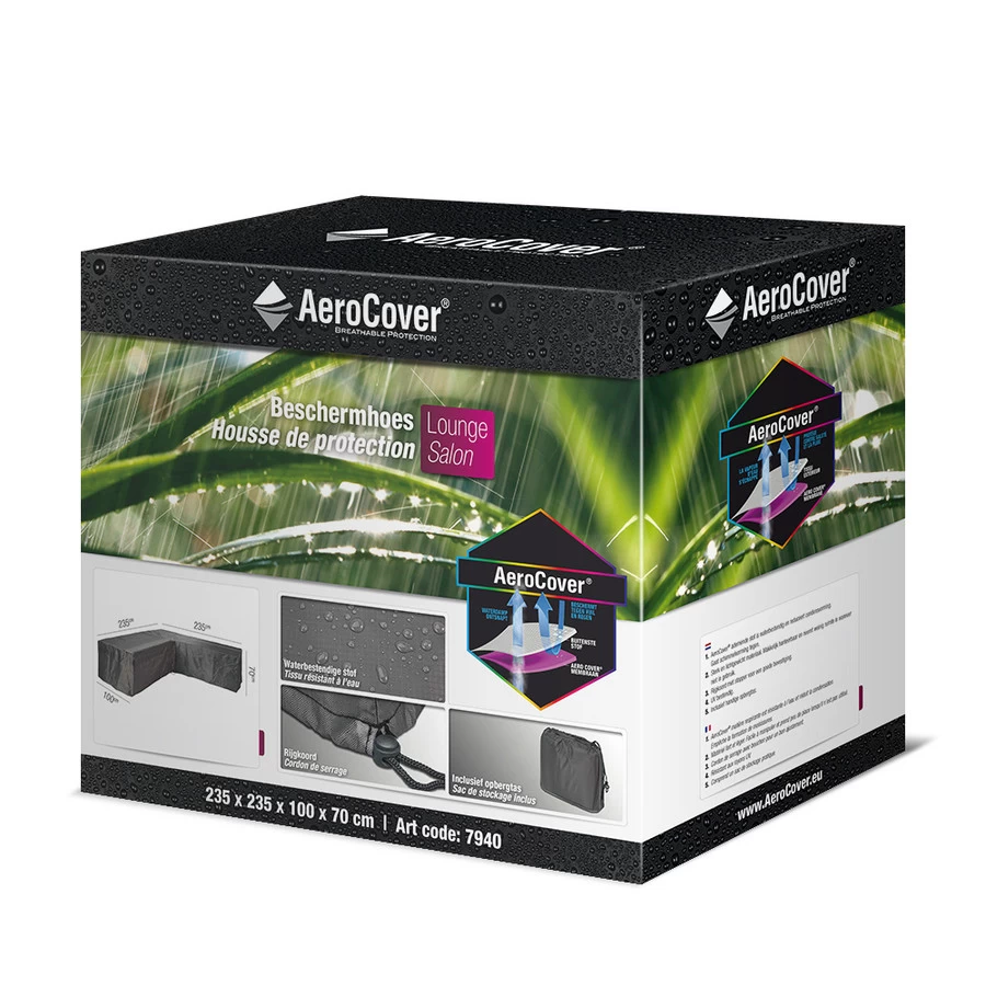 Platinum Aerocover Afdekhoes Voor Lounge Hoekset 235x235x100x70cm - Ademende Stof - Afbeelding 2