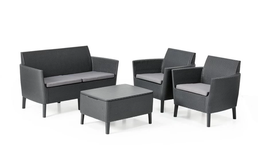 Keter Loungeset Salemo Graphite Met Opbergtafel - Afbeelding 3