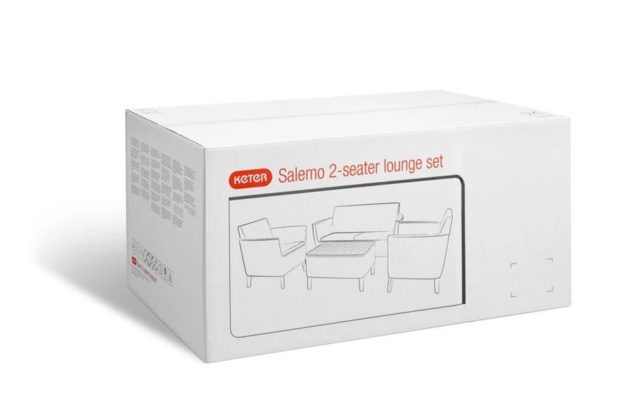 Keter Loungeset Salemo Graphite Met Opbergtafel - Afbeelding 4