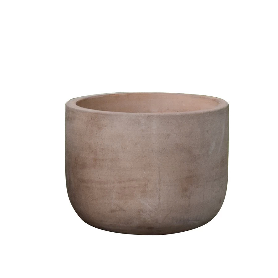 Bloempot Mterra Laag Model Antiek Bruin Diam. X Hoogte 31x24cm