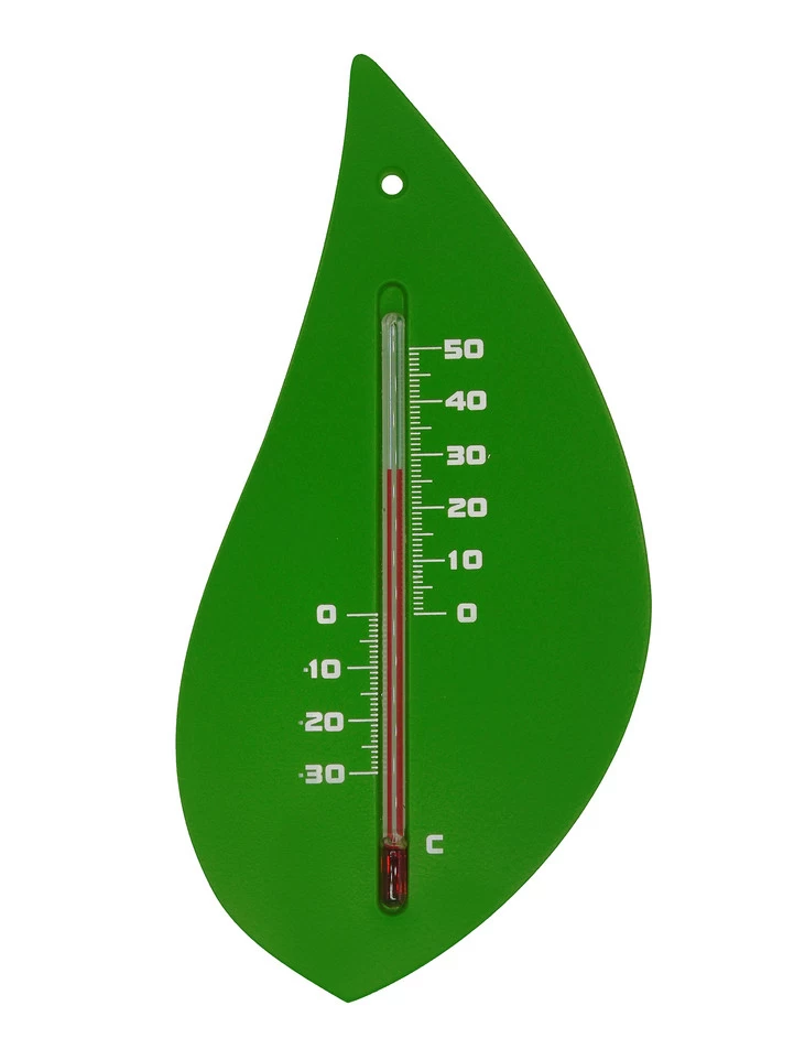 NATURE Buitenmuurthermometer Boomblad Groen - 15x8x0.3 Cm