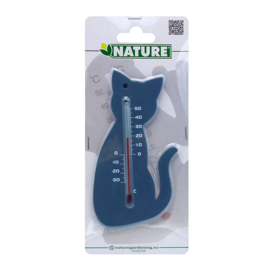 NATURE Buitenmuurthermometer Kat Grijs - 15x9.5x0.3 Cm - Afbeelding 2