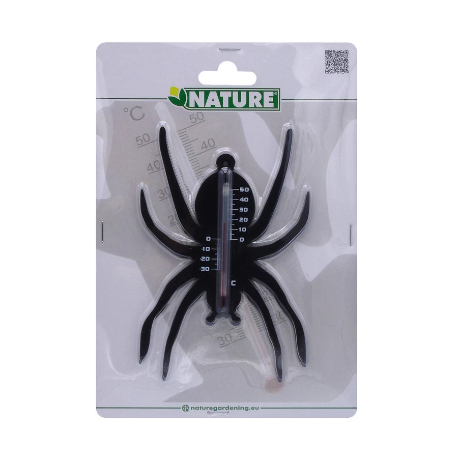 NATURE Buitenmuurthermometer Spin Zwart - 15x10x0.3 Cm - Afbeelding 2