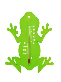 NATURE Buitenmuurthermometer Kikker Groen - 15x11x0.3 Cm