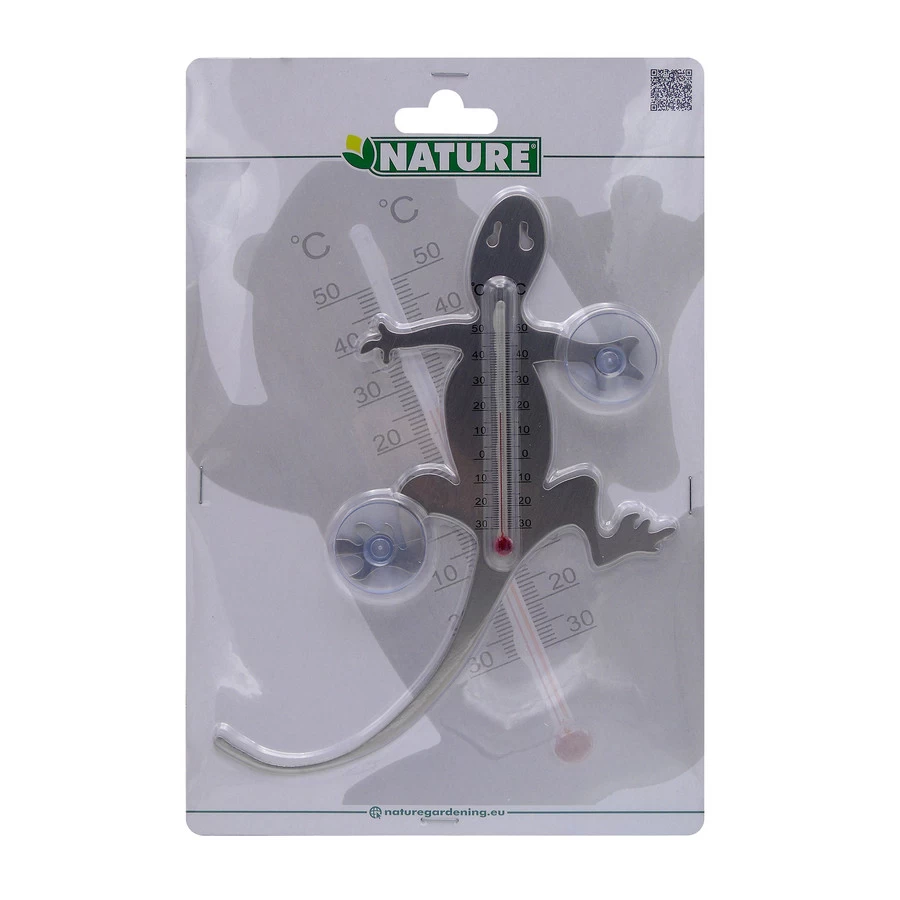 NATURE Buitenmuurthermometer Salamander Metaal Met Zuignappen - Afbeelding 2