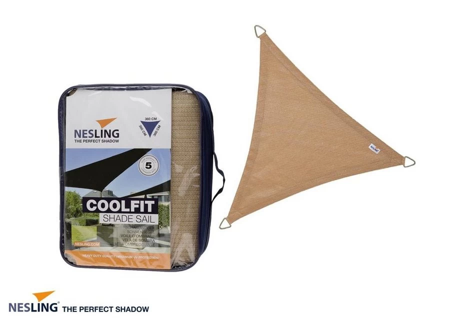 Nesling Coolfit Schaduwdoek Driehoek 5x5x5M - Zand - Afbeelding 3