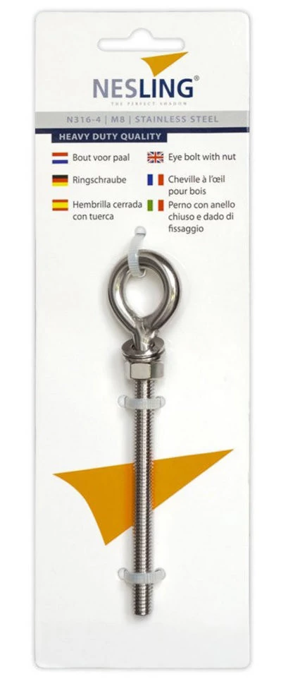 Nesling M8 Bout Met Oog Inox - Afbeelding 2