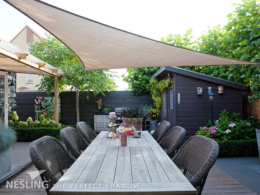 Nesling Coolfit Schaduwdoek Driehoek 4x4x5.7M - Zand - Afbeelding 2