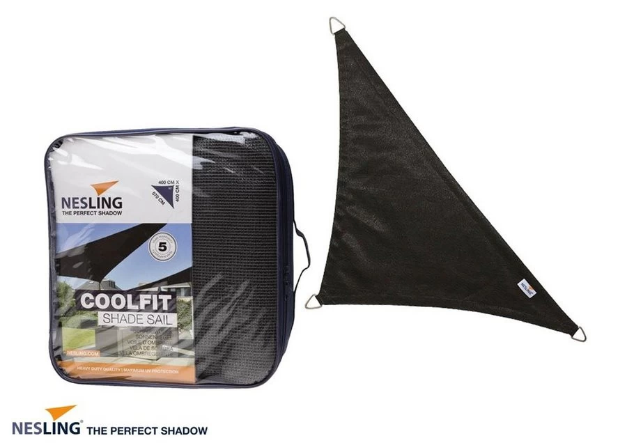 Nesling Coolfit Schaduwdoek Driehoek 4x4x5.7M - Zwart - Afbeelding 3