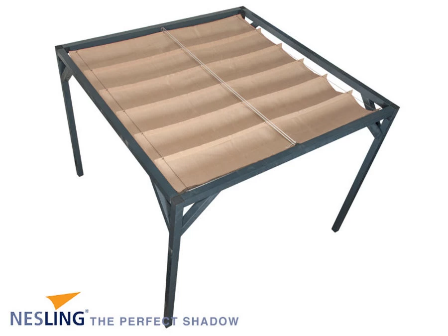 Nesling Harmonica Schaduwdoek 3,7x5m Coolfit Zand - Afbeelding 3