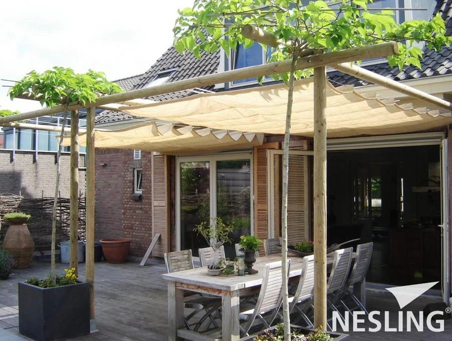 Nesling Harmonica Schaduwdoek 3,7x5m Coolfit Zand - Afbeelding 6