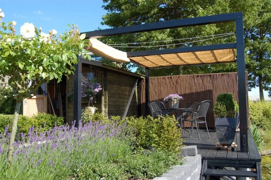 Nesling Harmonica Schaduwdoek 3,7x5m Coolfit Zand - Afbeelding 7