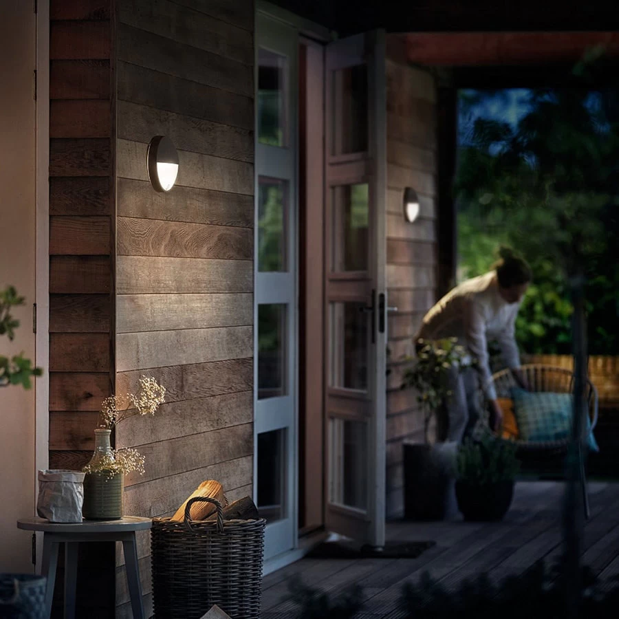 Philips Wandlicht Capricorn Rond - LED Met Sensor 1x6W - Outdoor - Antraciet - Afbeelding 3