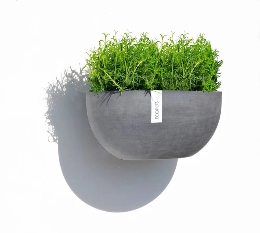 Ecopots Muurhangpot Sofia Grijs LxHxD 43X25X17,5CM