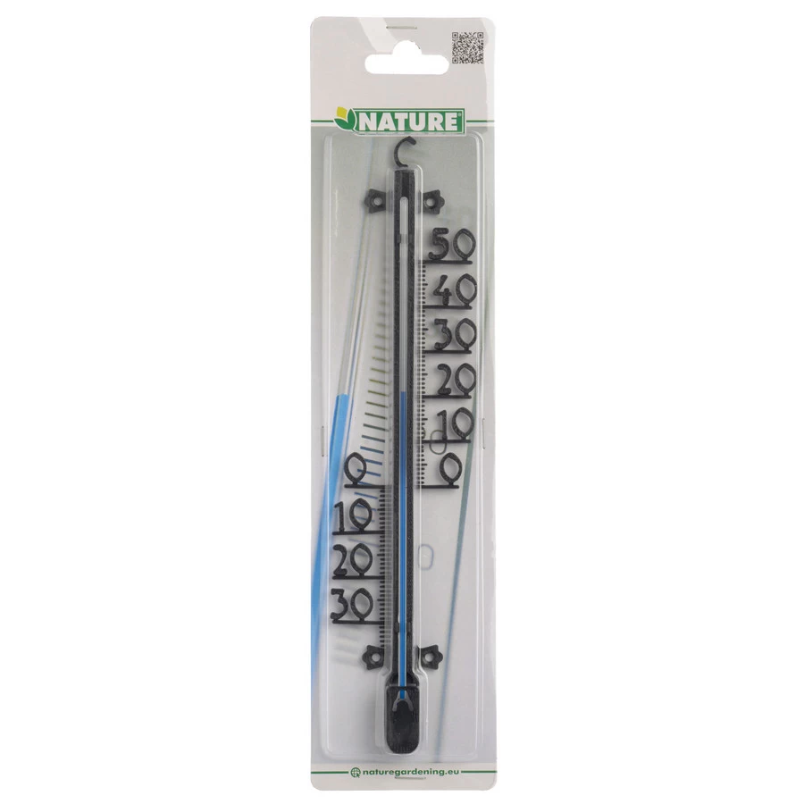 NATURE Buitenmuurprofielthermometer Galilei 1 - Zwart - 25x6x1 Cm - Afbeelding 2