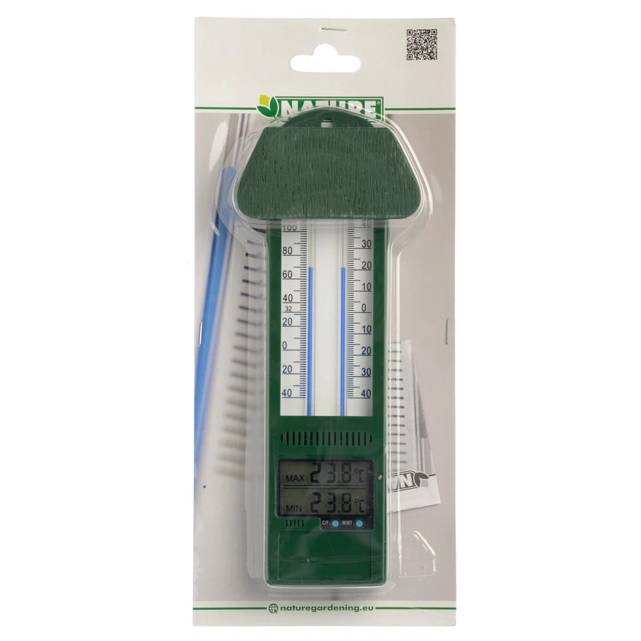 NATURE Buitenmuurthermometer Groen Kelvin 15 - 24x9.5x2.5 Cm - Met Display - Afbeelding 2