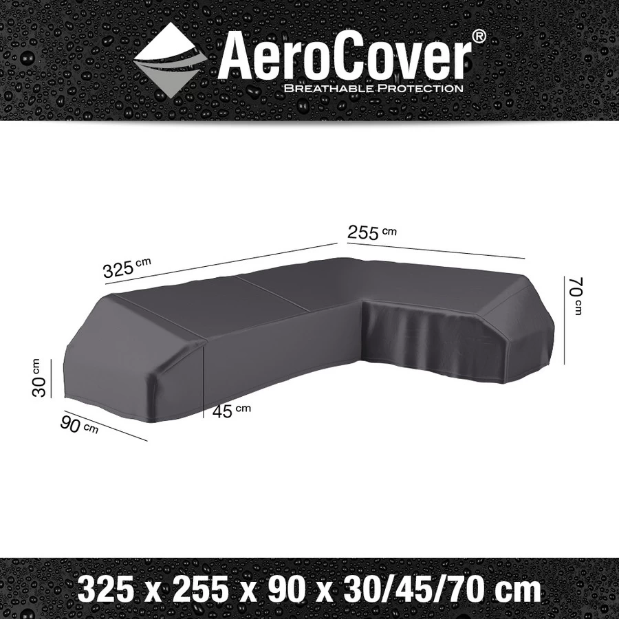 Platinum Aerocover Afdekhoes Lounge Platform Set 325x255x90x30/45/70cm R - Ademende Stof