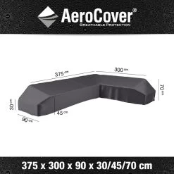Aerocover Afdekhoes Lounge Platform Set 375x300x90x30/45/70cm R - Ademende Stof
