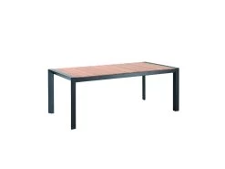 Gescova Braga Tuintafel Zwart Met Teak 202x100cm