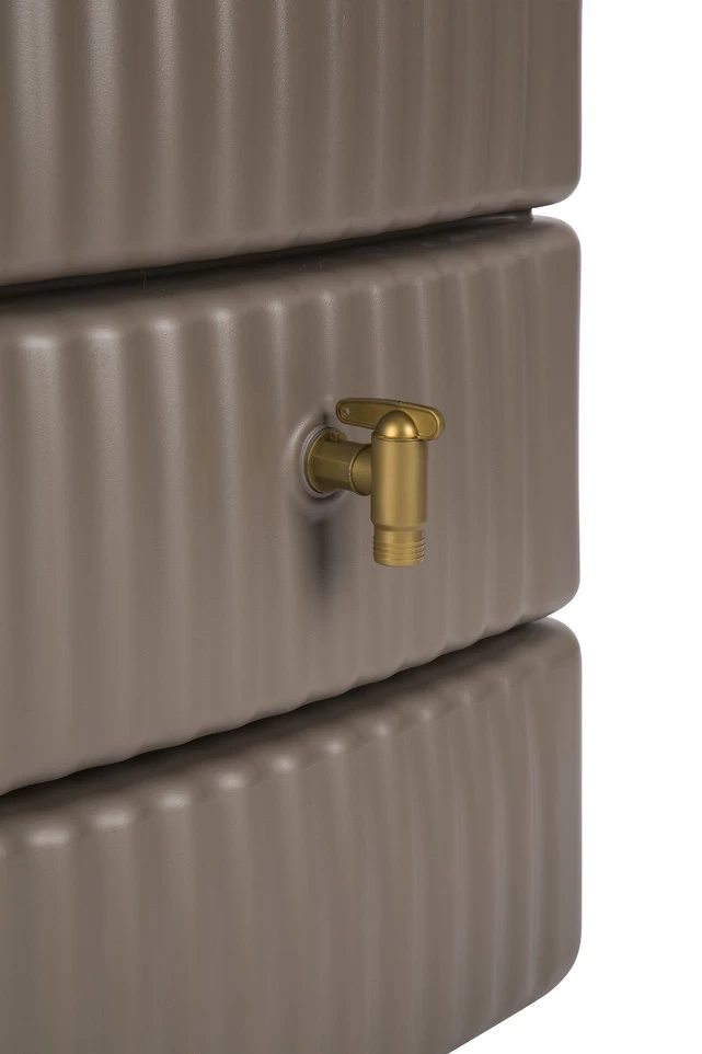 Regenton Taupe Muurmodel Slim 300L Met Kraantje - Afbeelding 2