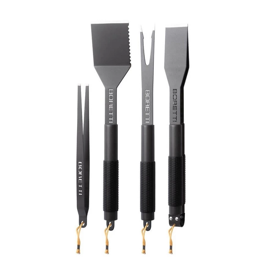 Boretti BBQ-set 4-delig Hoge Kwaliteit Tang, Spatel, Vork En Pincet