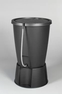 Keter Regenton Indigo 220l Met Voet Antraciet Aansluiting Regenpijp + Slang