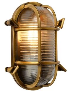Lucide Dudley Wandlamp Mat Goud IP65 Buitenverlichting - E27 Socket - Ovaal