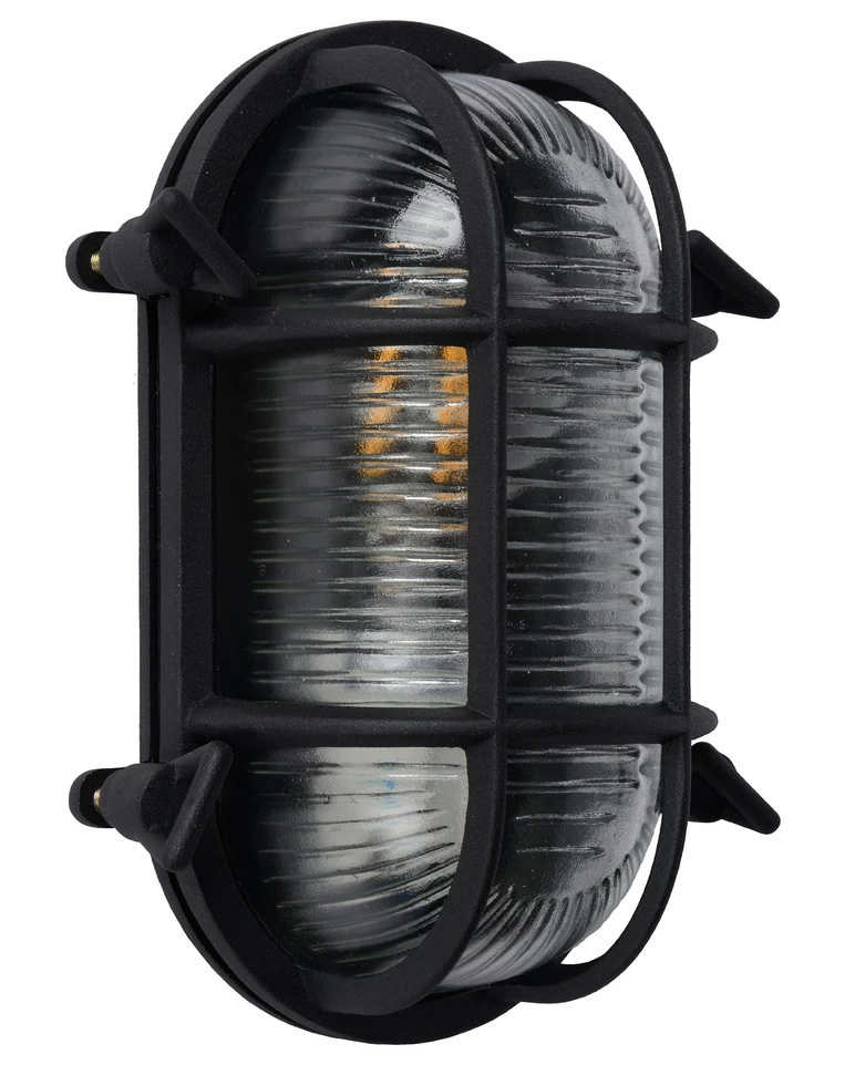 Lucide Dudley Wandlamp Zwart IP65 Buitenverlichting - E27 Socket - Ovaal - Afbeelding 2