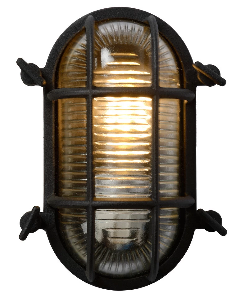 Lucide Dudley Wandlamp Zwart IP65 Buitenverlichting - E27 Socket - Ovaal - Afbeelding 3
