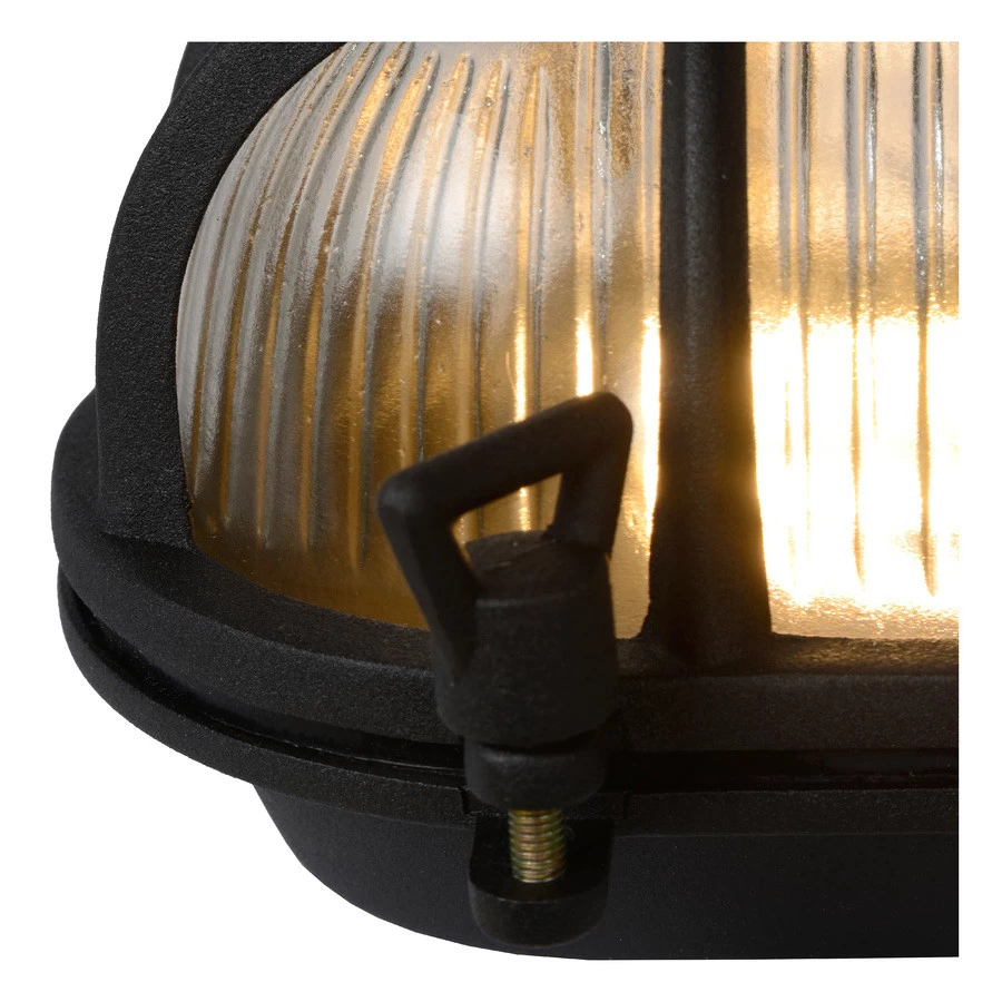 Lucide Dudley Wandlamp Zwart IP65 Buitenverlichting - E27 Socket - Ovaal - Afbeelding 4