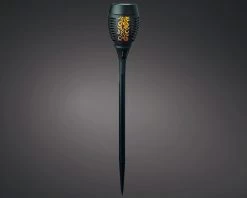 Lumineo Fakkel LED Solar Zwart 10x49 Cm - Vlam Effect