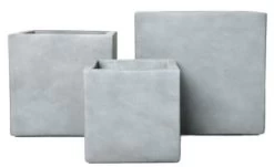 Bloempot Fibercement Licht Grijs 22 X 22 X 22 Cm
