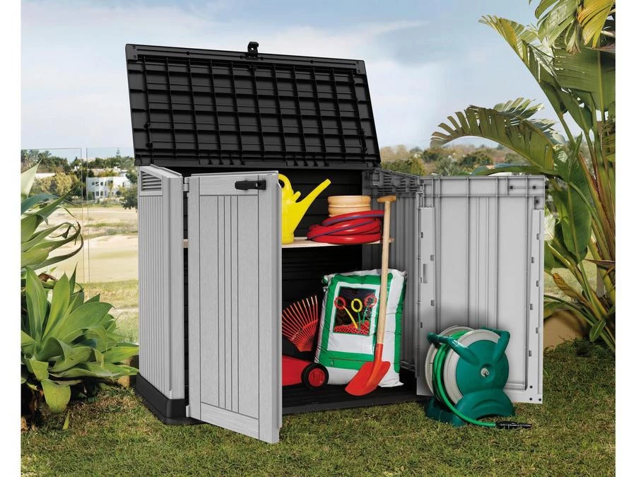 Keter Store It Out Midi Prime Tuinkast 132x74x110cm Grijs , Deksel Antraciet - Afbeelding 2