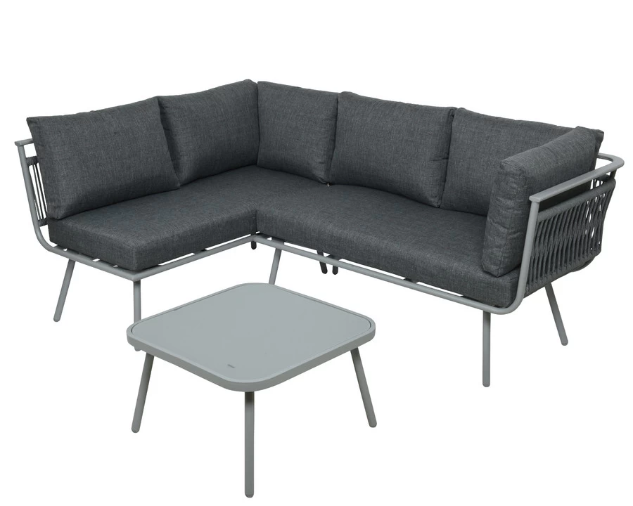 Zadar Outdoor Loungeset Hoek Aluminium Licht Grijs - Afbeelding 2