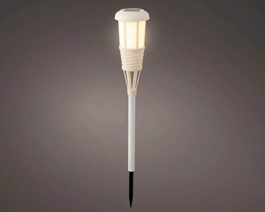 Lumineo Fakkel LED Solar Offwhite 10x61 Cm - 12 Lights