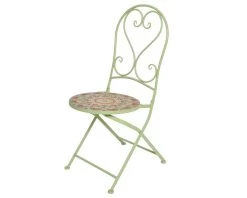 Bistrostoel Bari IJzer Outdoor 46x39x93 Cm - Flower Mosaic - Groen