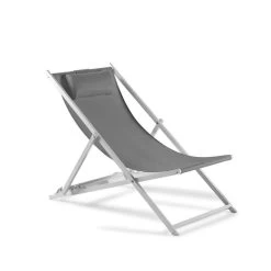 Gescova Denia Silver Grey Transat Strandstoel Antraciet Aluminium Frame