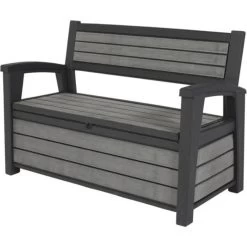Keter Hudson Tuinbank Opbergbox Antraciet