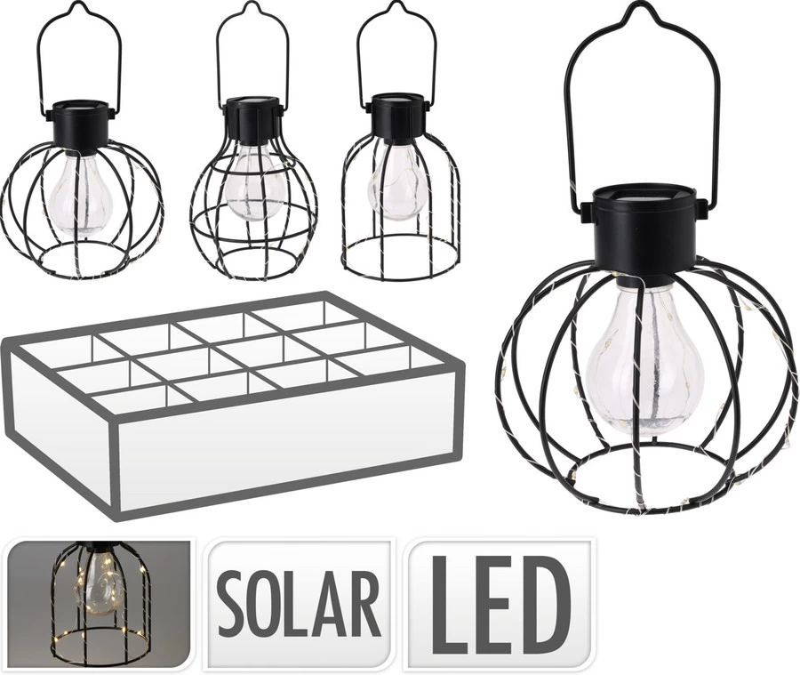 Lantaarn Solar LED Metaal - Assorti