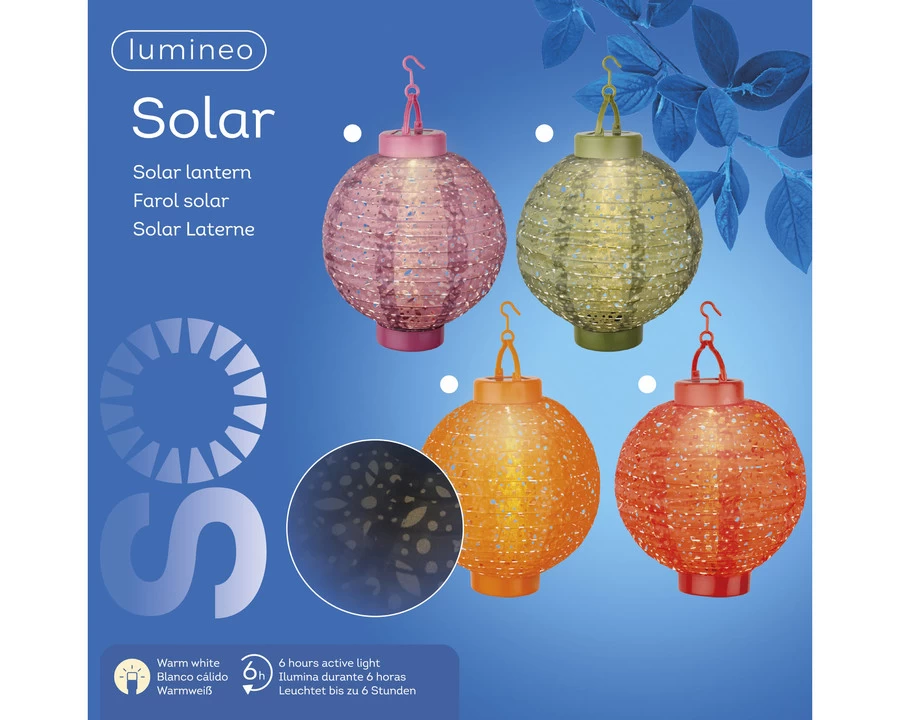 LED Solar Lantaarn Warm Wit 20x23 Cm - Assorti - Afbeelding 3