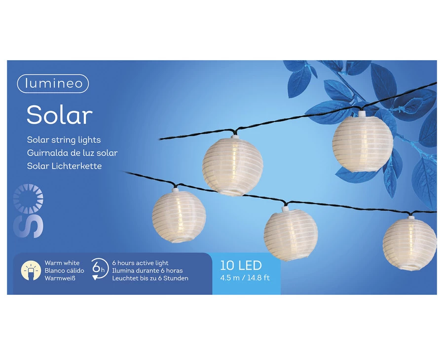 Lumineo LED Solar Strengverlichting 450 Cm Warm Wit - 10 Lights - Afbeelding 7